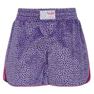 GCDS Purple Velvet Flocked Cheetah Print Boxing Shorts - XL, Brand New with Tags
